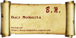 Bucz Modeszta névjegykártya